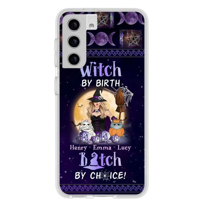 Custom Personalized Pet Witch Phone Case - Halloween Gift For Dog/ Cat Lover - Witch By Birth Bitch By Choice - Case For iPhone And Samsung