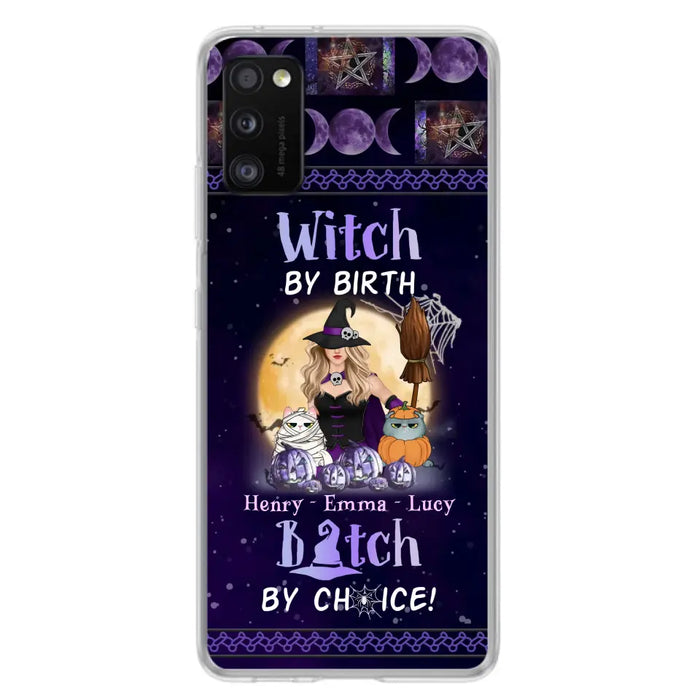 Custom Personalized Pet Witch Phone Case - Halloween Gift For Dog/ Cat Lover - Witch By Birth Bitch By Choice - Case For iPhone And Samsung