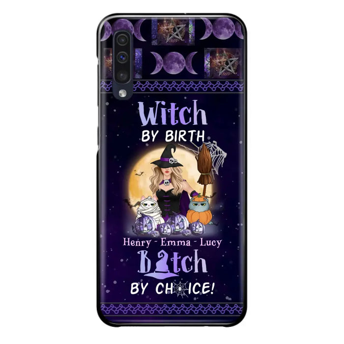 Custom Personalized Pet Witch Phone Case - Halloween Gift For Dog/ Cat Lover - Witch By Birth Bitch By Choice - Case For iPhone And Samsung