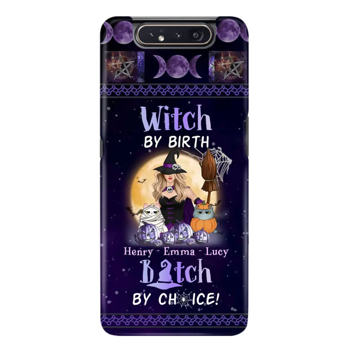 Custom Personalized Pet Witch Phone Case - Halloween Gift For Dog/ Cat Lover - Witch By Birth Bitch By Choice - Case For iPhone And Samsung