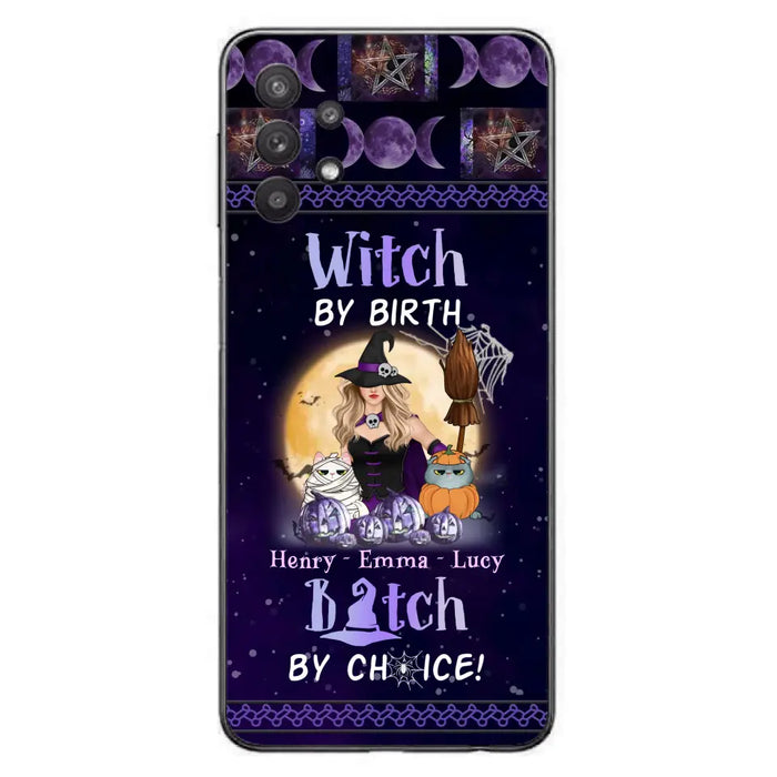 Custom Personalized Pet Witch Phone Case - Halloween Gift For Dog/ Cat Lover - Witch By Birth Bitch By Choice - Case For iPhone And Samsung