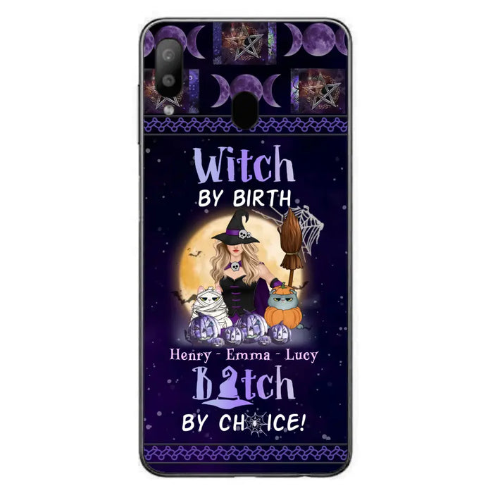 Custom Personalized Pet Witch Phone Case - Halloween Gift For Dog/ Cat Lover - Witch By Birth Bitch By Choice - Case For iPhone And Samsung