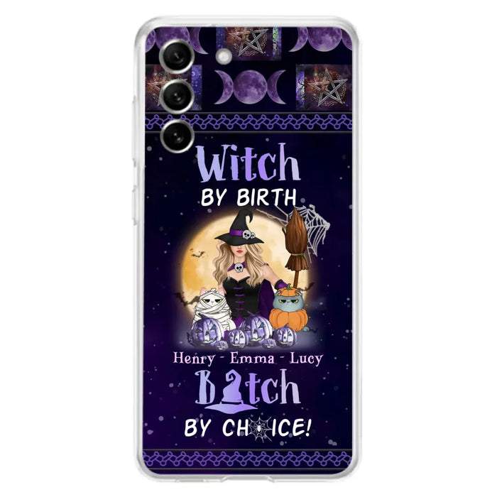 Custom Personalized Pet Witch Phone Case - Halloween Gift For Dog/ Cat Lover - Witch By Birth Bitch By Choice - Case For iPhone And Samsung