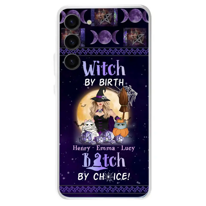 Custom Personalized Pet Witch Phone Case - Halloween Gift For Dog/ Cat Lover - Witch By Birth Bitch By Choice - Case For iPhone And Samsung