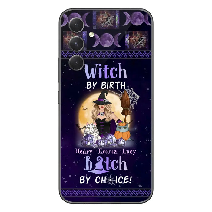 Custom Personalized Pet Witch Phone Case - Halloween Gift For Dog/ Cat Lover - Witch By Birth Bitch By Choice - Case For iPhone And Samsung