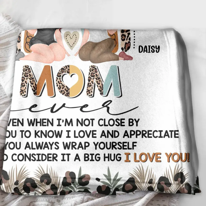 Custom Personalized Mom Fleece Throw/Quilt Blanket - Mom with up to 3 Children - Mother's Day Gift Idea - Best Mom Ever