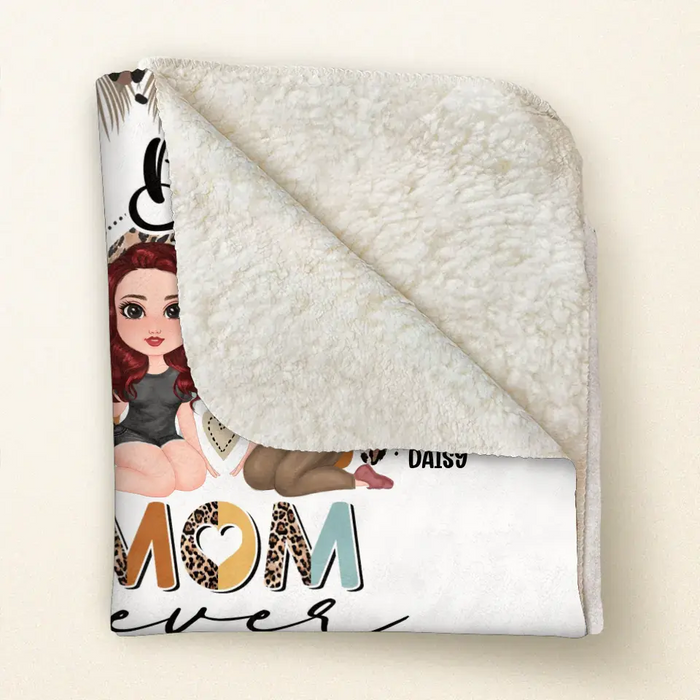 Custom Personalized Mom Fleece Throw/Quilt Blanket - Mom with up to 3 Children - Mother's Day Gift Idea - Best Mom Ever