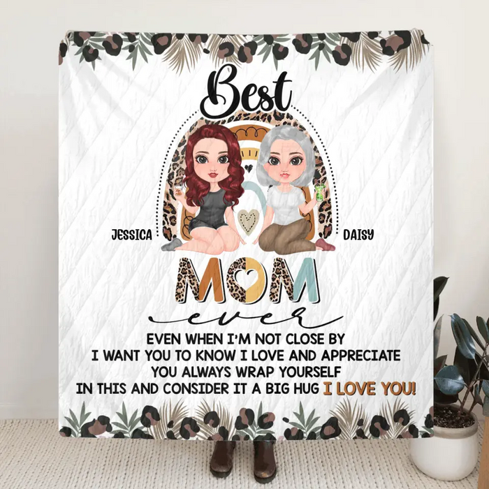 Custom Personalized Mom Fleece Throw/Quilt Blanket - Mom with up to 3 Children - Mother's Day Gift Idea - Best Mom Ever