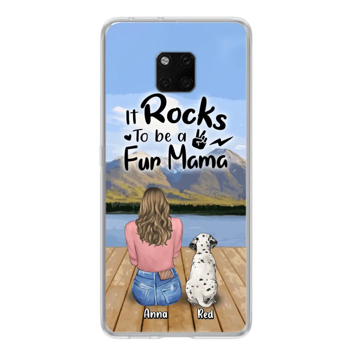 Custom Personalized Pet Mom/Pet Dad Phone Case - Gifts For Pet Lovers With Up to 4 Dogs/ Cats/ Rabbits - It Rocks To Be A Fur Mama - Case For Xiaomi/ Oppo/ Huawei