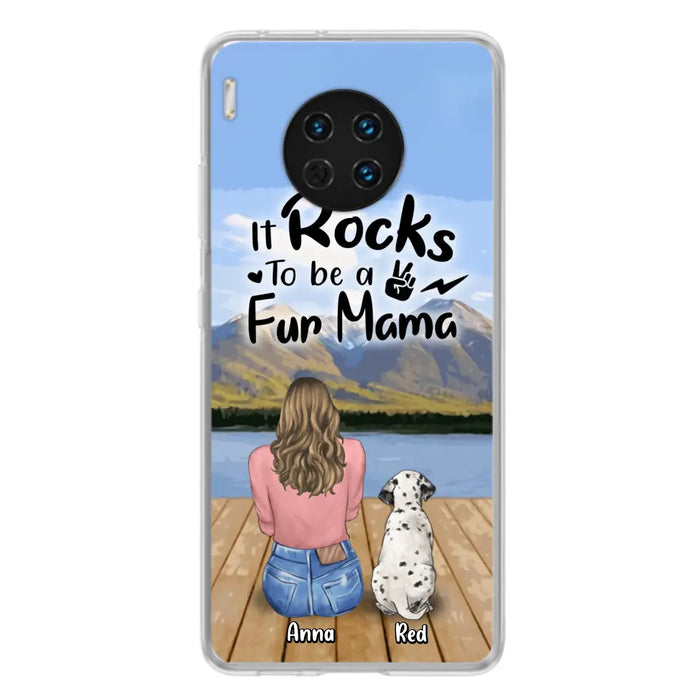 Custom Personalized Pet Mom/Pet Dad Phone Case - Gifts For Pet Lovers With Up to 4 Dogs/ Cats/ Rabbits - It Rocks To Be A Fur Mama - Case For Xiaomi/ Oppo/ Huawei