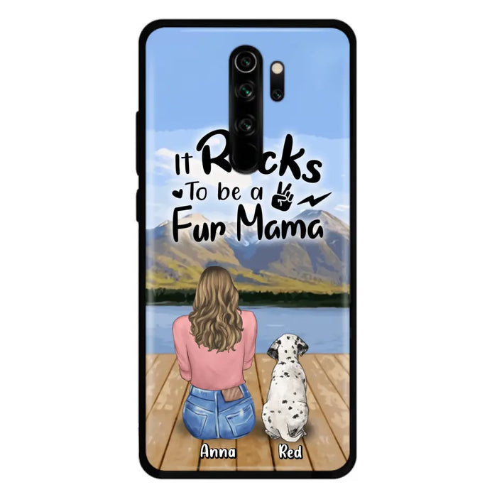 Custom Personalized Pet Mom/Pet Dad Phone Case - Gifts For Pet Lovers With Up to 4 Dogs/ Cats/ Rabbits - It Rocks To Be A Fur Mama - Case For Xiaomi/ Oppo/ Huawei