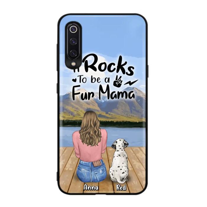 Custom Personalized Pet Mom/Pet Dad Phone Case - Gifts For Pet Lovers With Up to 4 Dogs/ Cats/ Rabbits - It Rocks To Be A Fur Mama - Case For Xiaomi/ Oppo/ Huawei