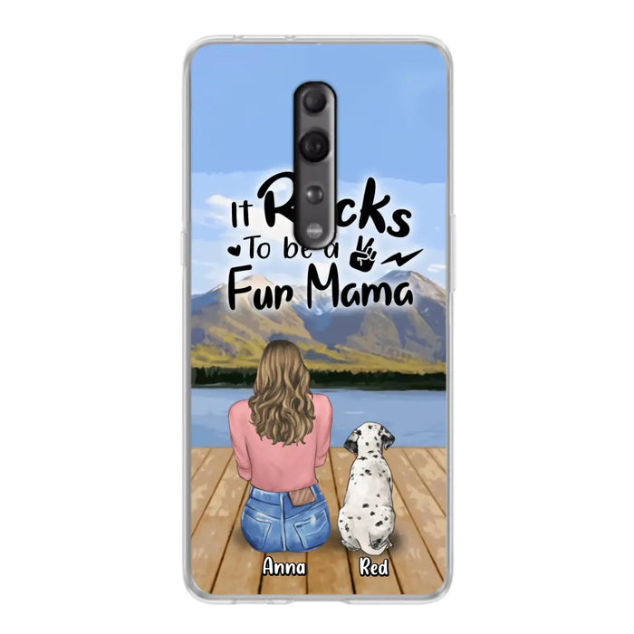 Custom Personalized Pet Mom/Pet Dad Phone Case - Gifts For Pet Lovers With Up to 4 Dogs/ Cats/ Rabbits - It Rocks To Be A Fur Mama - Case For Xiaomi/ Oppo/ Huawei