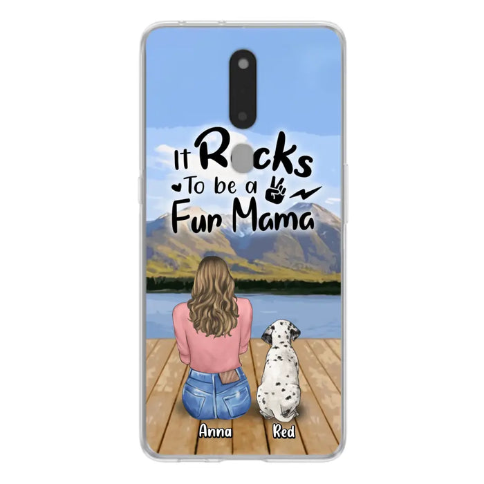 Custom Personalized Pet Mom/Pet Dad Phone Case - Gifts For Pet Lovers With Up to 4 Dogs/ Cats/ Rabbits - It Rocks To Be A Fur Mama - Case For Xiaomi/ Oppo/ Huawei