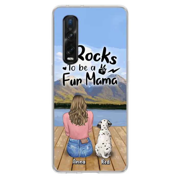 Custom Personalized Pet Mom/Pet Dad Phone Case - Gifts For Pet Lovers With Up to 4 Dogs/ Cats/ Rabbits - It Rocks To Be A Fur Mama - Case For Xiaomi/ Oppo/ Huawei