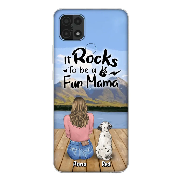 Custom Personalized Pet Mom/Pet Dad Phone Case - Gifts For Pet Lovers With Up to 4 Dogs/ Cats/ Rabbits - It Rocks To Be A Fur Mama - Case For Xiaomi/ Oppo/ Huawei