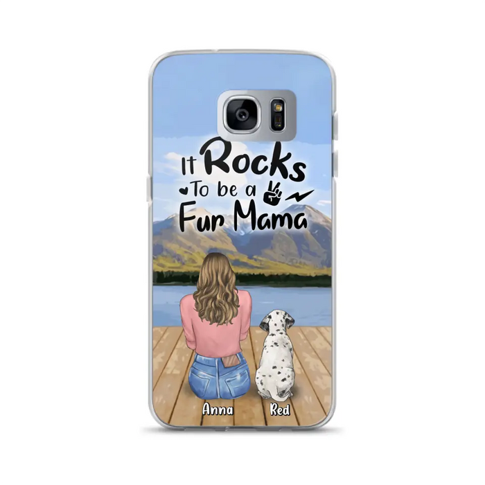 Custom Personalized Pet Mom/Pet Dad Phone Case - Gifts For Pet Lovers With Up to 4 Dogs/ Cats/ Rabbits - It Rocks To Be A Fur Mama