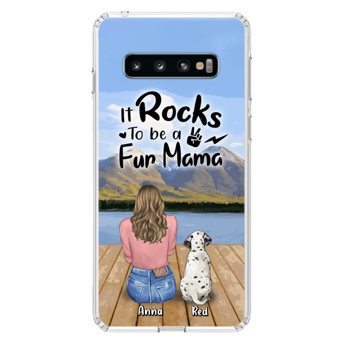 Custom Personalized Pet Mom/Pet Dad Phone Case - Gifts For Pet Lovers With Up to 4 Dogs/ Cats/ Rabbits - It Rocks To Be A Fur Mama