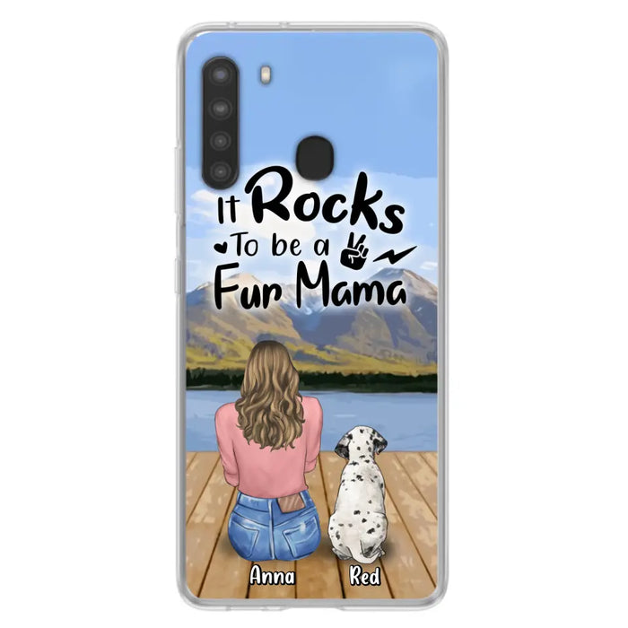 Custom Personalized Pet Mom/Pet Dad Phone Case - Gifts For Pet Lovers With Up to 4 Dogs/ Cats/ Rabbits - It Rocks To Be A Fur Mama