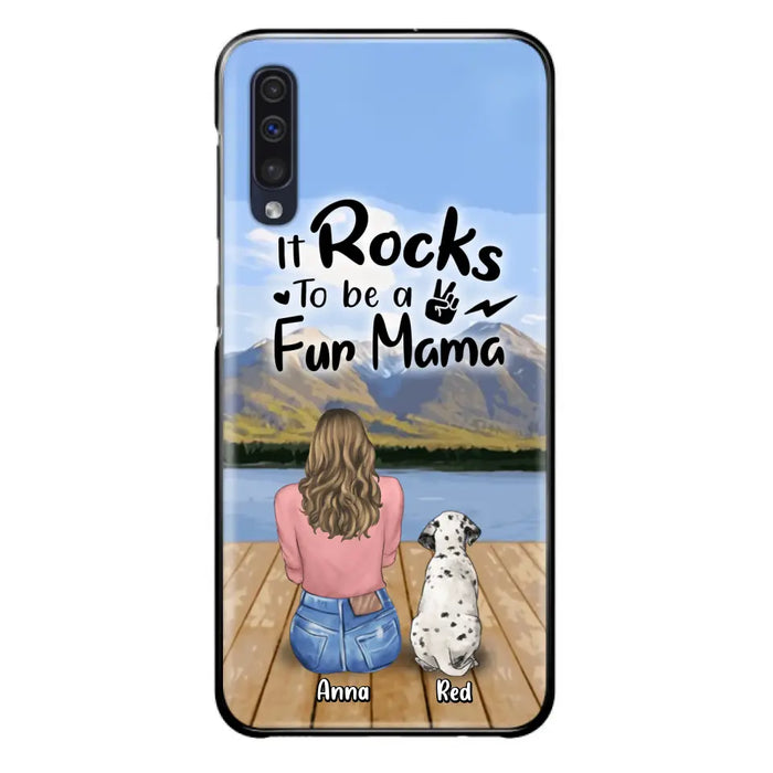 Custom Personalized Pet Mom/Pet Dad Phone Case - Gifts For Pet Lovers With Up to 4 Dogs/ Cats/ Rabbits - It Rocks To Be A Fur Mama