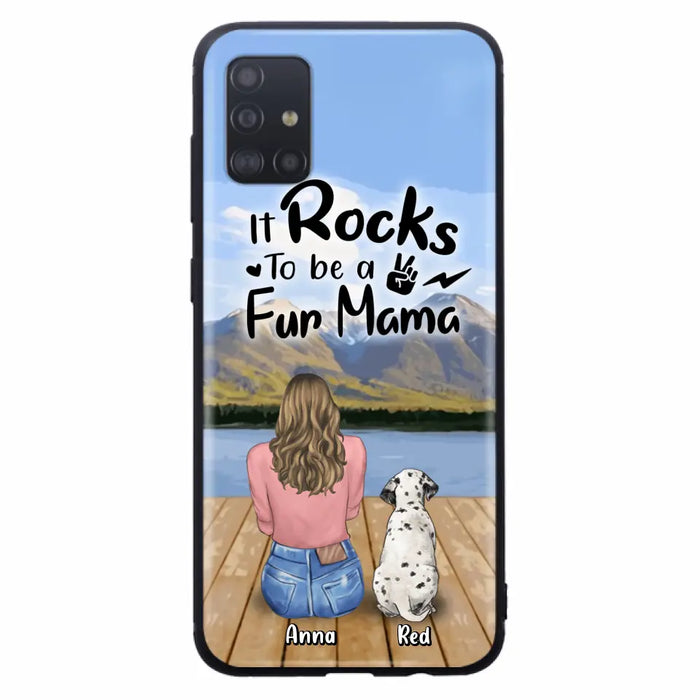 Custom Personalized Pet Mom/Pet Dad Phone Case - Gifts For Pet Lovers With Up to 4 Dogs/ Cats/ Rabbits - It Rocks To Be A Fur Mama