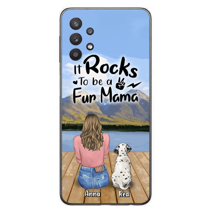 Custom Personalized Pet Mom/Pet Dad Phone Case - Gifts For Pet Lovers With Up to 4 Dogs/ Cats/ Rabbits - It Rocks To Be A Fur Mama