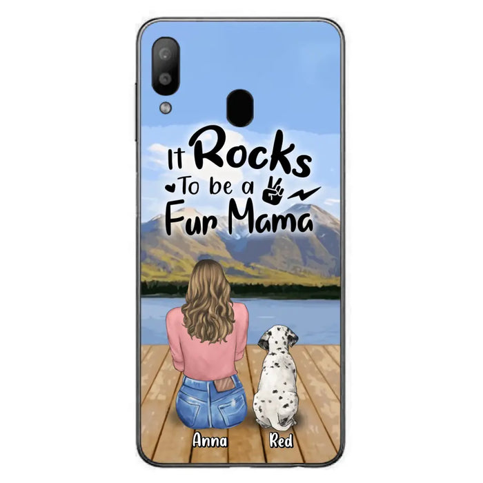 Custom Personalized Pet Mom/Pet Dad Phone Case - Gifts For Pet Lovers With Up to 4 Dogs/ Cats/ Rabbits - It Rocks To Be A Fur Mama