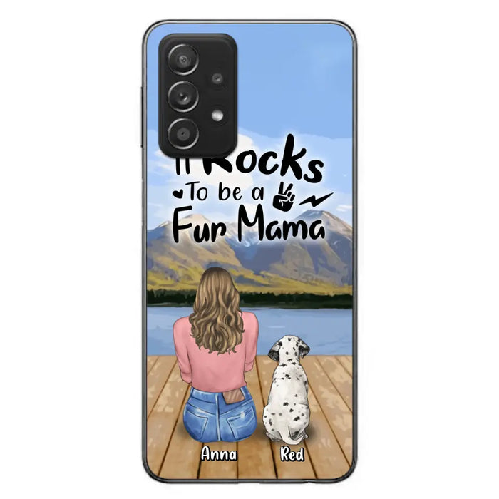 Custom Personalized Pet Mom/Pet Dad Phone Case - Gifts For Pet Lovers With Up to 4 Dogs/ Cats/ Rabbits - It Rocks To Be A Fur Mama