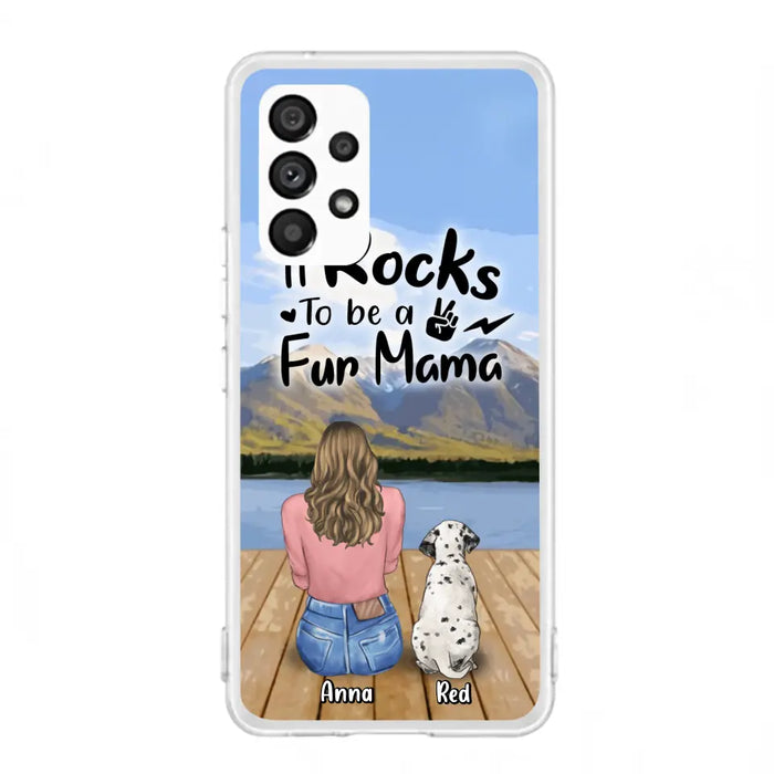 Custom Personalized Pet Mom/Pet Dad Phone Case - Gifts For Pet Lovers With Up to 4 Dogs/ Cats/ Rabbits - It Rocks To Be A Fur Mama