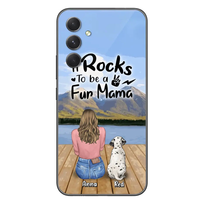 Custom Personalized Pet Mom/Pet Dad Phone Case - Gifts For Pet Lovers With Up to 4 Dogs/ Cats/ Rabbits - It Rocks To Be A Fur Mama