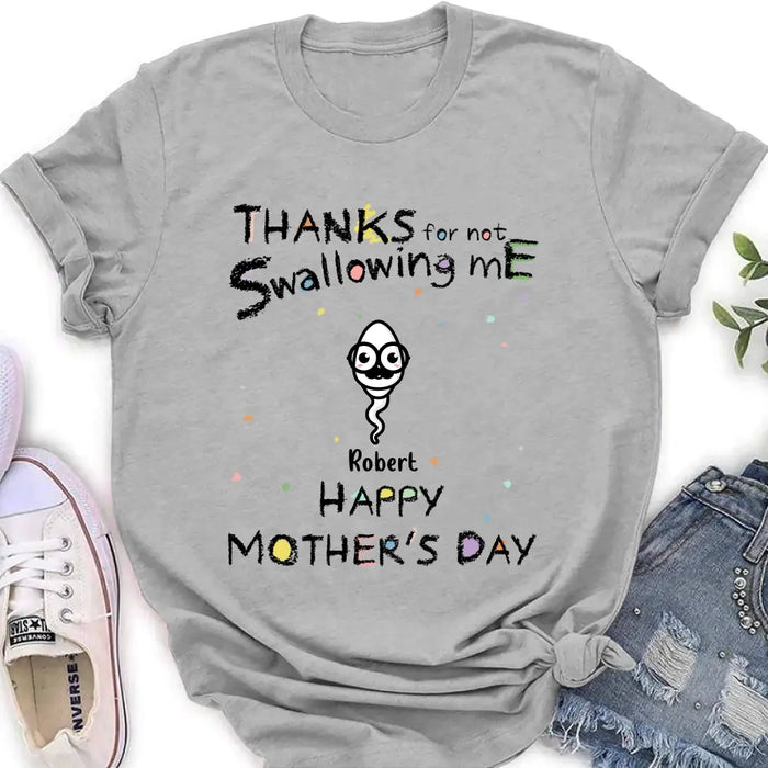 Custom Personalized Sperms Shirt/Hoodie - Gift Idea For Mother's Day - Upto 10 Sperms - Thanks For Not Swallowing Us