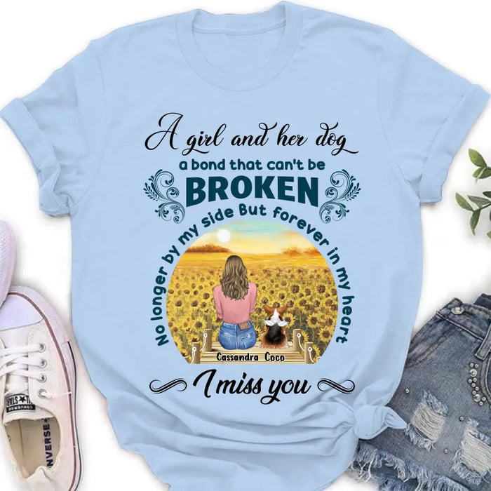 Personalized Pet Mom Shirt/ Hoodie - Gift Idea For Dog/Cat Lover/ Mother's Day - Upto 4 Pets - A Girl And Her Dog A Bond That Can't Be Broken