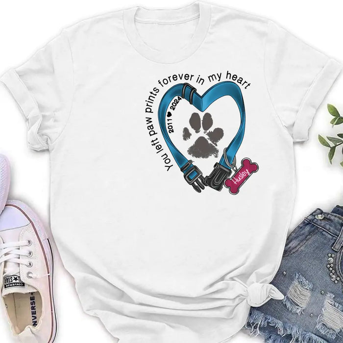 Custom Personalized Dog Collar Rainbow Print Shirt/ Hoodie - Gift Idea For Dog Lover/ Mother's Day/Father's Day - The Road To My Heart Is Paved With Paw Prints