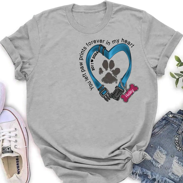 Custom Personalized Dog Collar Rainbow Print Shirt/ Hoodie - Gift Idea For Dog Lover/ Mother's Day/Father's Day - The Road To My Heart Is Paved With Paw Prints