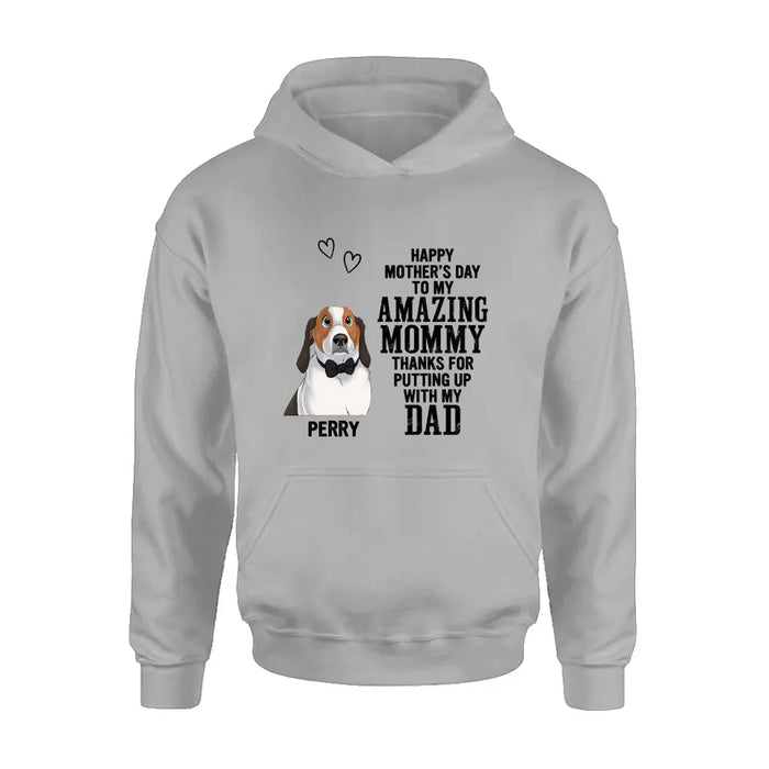 Custom Personalized Dog Mom T-Shirt/ Long Sleeve/ Sweatshirt/ Hoodie - Upto 4 Dogs - Mother's Day Gift Idea For Dog Lover - Happy Mother's Day To My Amazing Mommy