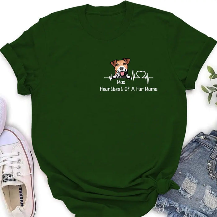 Custom Personalized Dog Shirt/ Hoodie - Gift Idea For Dog Lover/ Mother's Day/ Father's Day - Heartbeat Of A Fur Mama