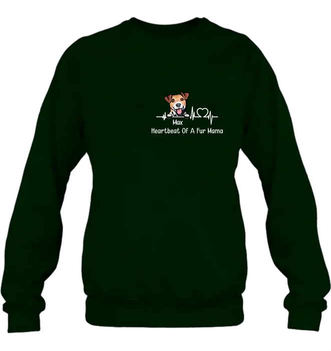 Custom Personalized Dog Shirt/ Hoodie - Gift Idea For Dog Lover/ Mother's Day/ Father's Day - Heartbeat Of A Fur Mama