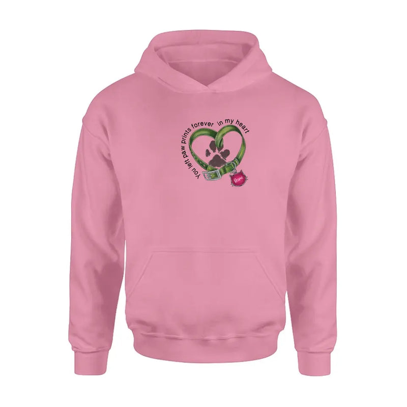 Personalized Memorial Cat Collar Pawprints T-shirt/Hoodie - Gift Idea For Cat Lover/Mother's Day/Father's Day - You Left Paw Prints Forever In My Heart