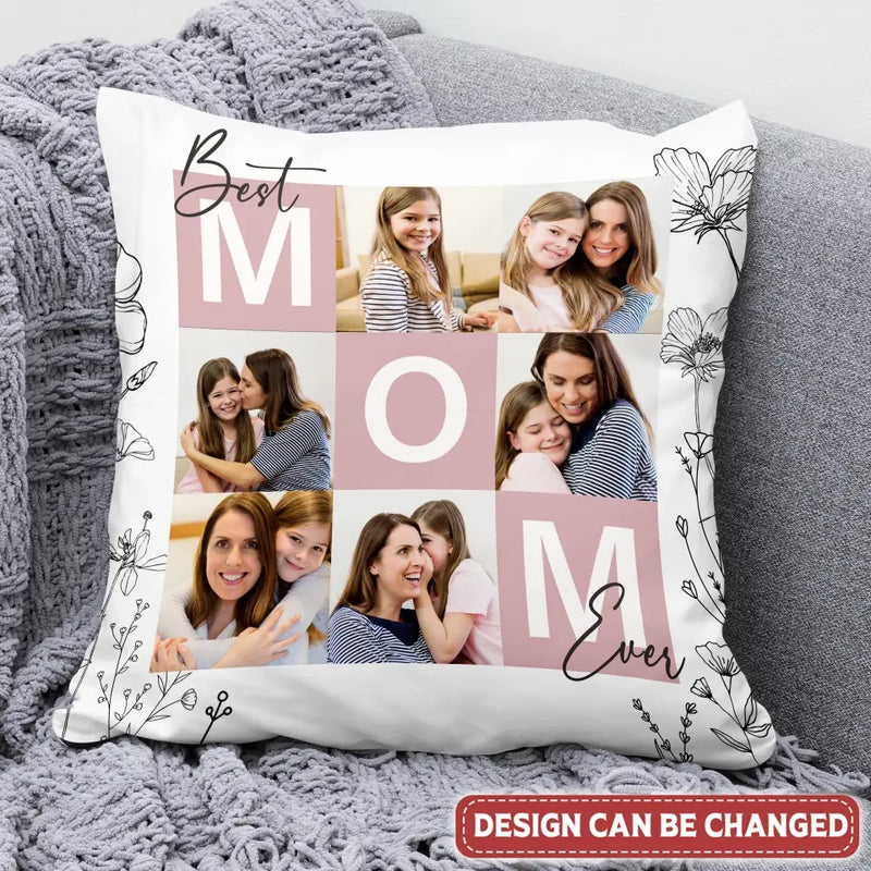 Personalized Upload Photo Pillow Cover - Upload Mom And Kid Photo - Gift Idea For Mother's Day - Best Mom Ever