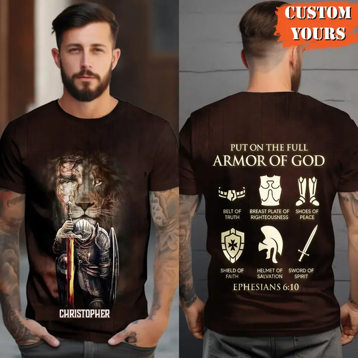 Custom Personalized Armor Of God Unisex T-Shirt - Birthday/ Father's Day/ Mother's Day Gift Idea