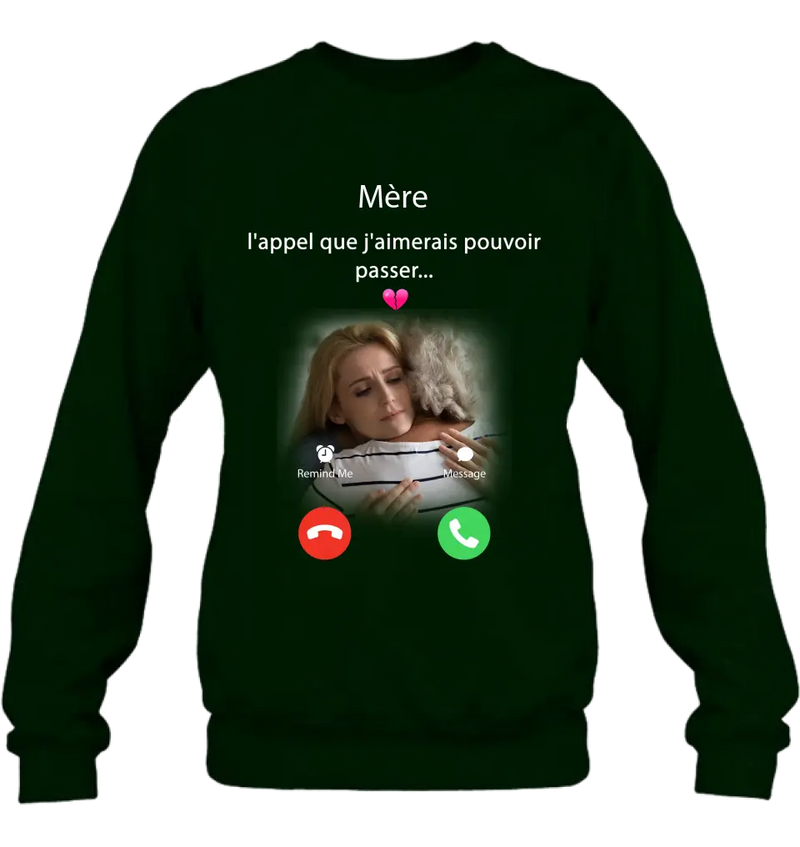 Sweat à capuche papa personnalisé - Télécharger une photo - Idée de cadeau commémoratif pour maman/papa - L'appel que j'aimerais pouvoir faire