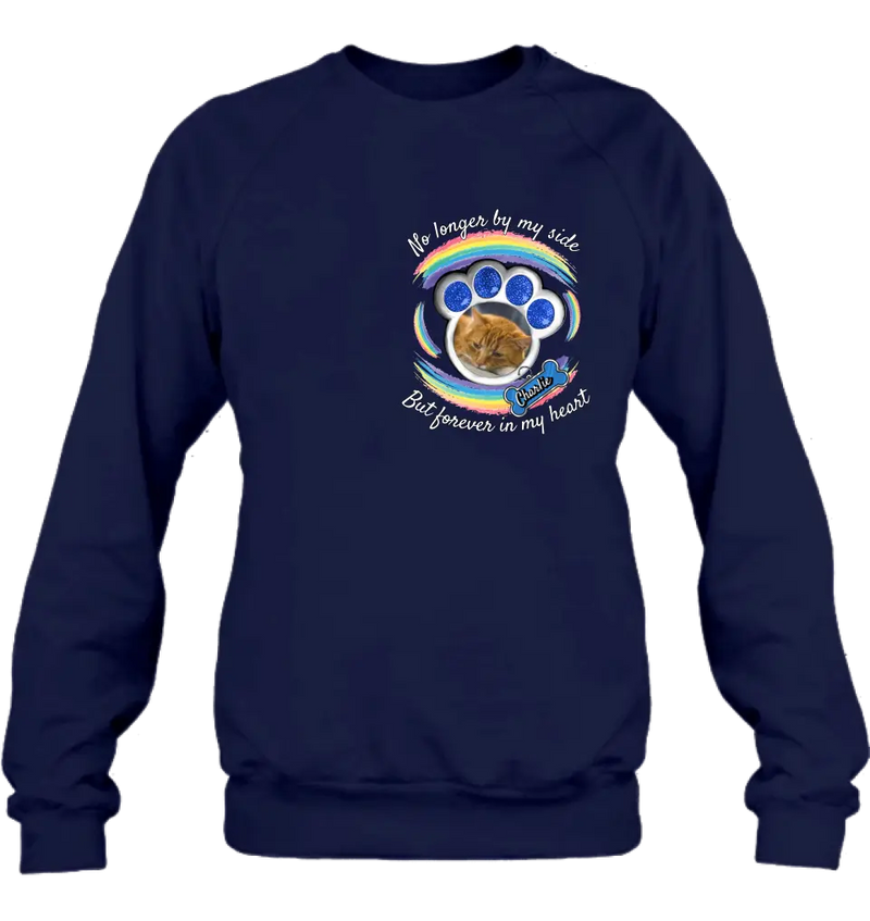 Personalized Memorial Pet Photo Shirt/Hoodie - Upload Photo - Gift Idea For Cat/Dog Lover/Mother's Day/Father's Day - No Longer By My Side But Forever In My Heart