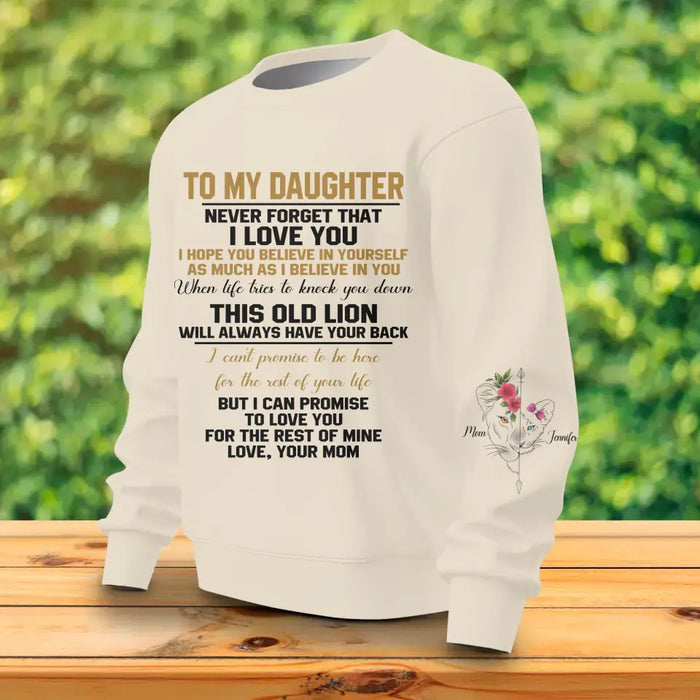 Custom Personalized Lion Mom AOP Sweater - Mother's Day Gift Idea for Daughter/Son - To My Daughter/Son Never Forget That I Love You