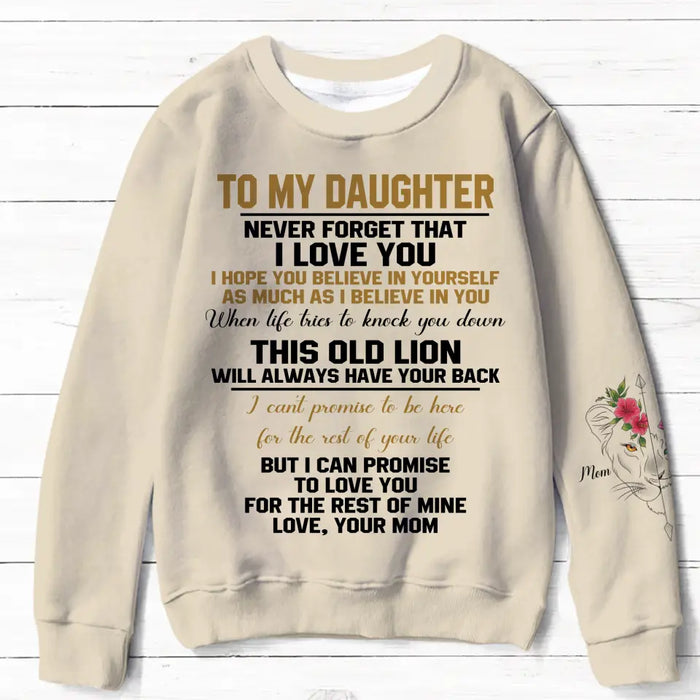 Custom Personalized Lion Mom AOP Sweater - Mother's Day Gift Idea for Daughter/Son - To My Daughter/Son Never Forget That I Love You