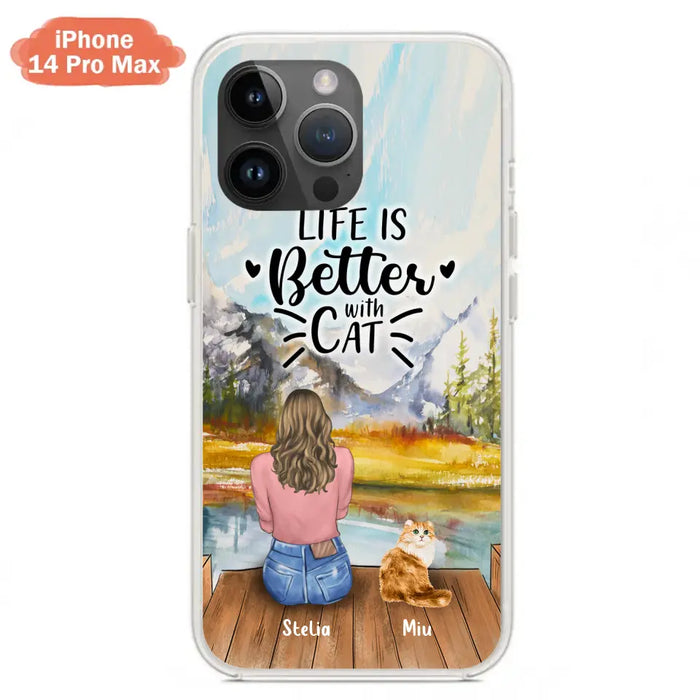 Custom Personalized Cat Mom Phone Case - Gifts For Cat Lovers With Upto 4 Cats - Home Is Where The Paws Are - Case For iPhone, Samsung And Xiaomi