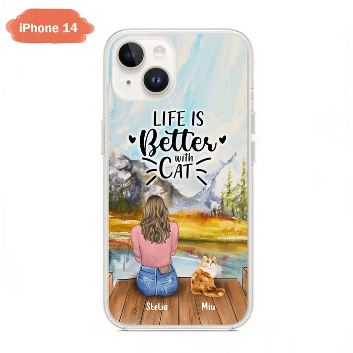 Custom Personalized Cat Mom Phone Case - Gifts For Cat Lovers With Upto 4 Cats - Home Is Where The Paws Are - Case For iPhone, Samsung And Xiaomi