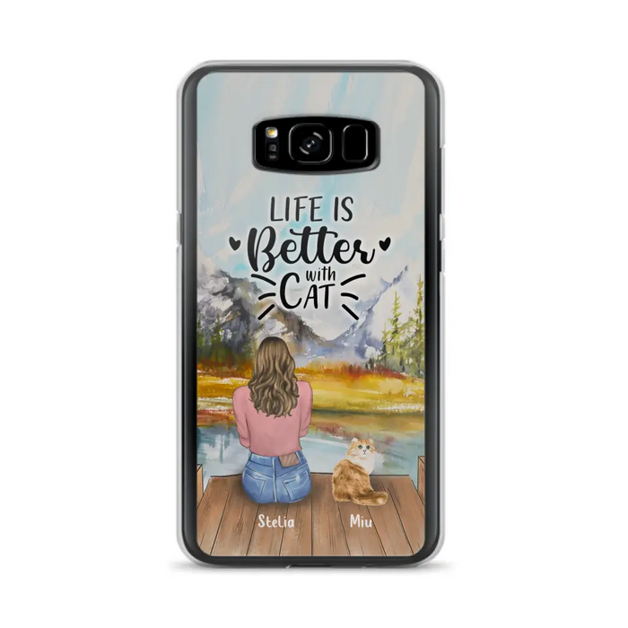 Custom Personalized Cat Mom Phone Case - Gifts For Cat Lovers With Upto 4 Cats - Home Is Where The Paws Are - Case For iPhone, Samsung And Xiaomi