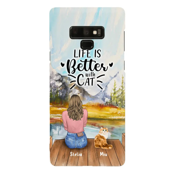 Custom Personalized Cat Mom Phone Case - Gifts For Cat Lovers With Upto 4 Cats - Home Is Where The Paws Are - Case For iPhone, Samsung And Xiaomi