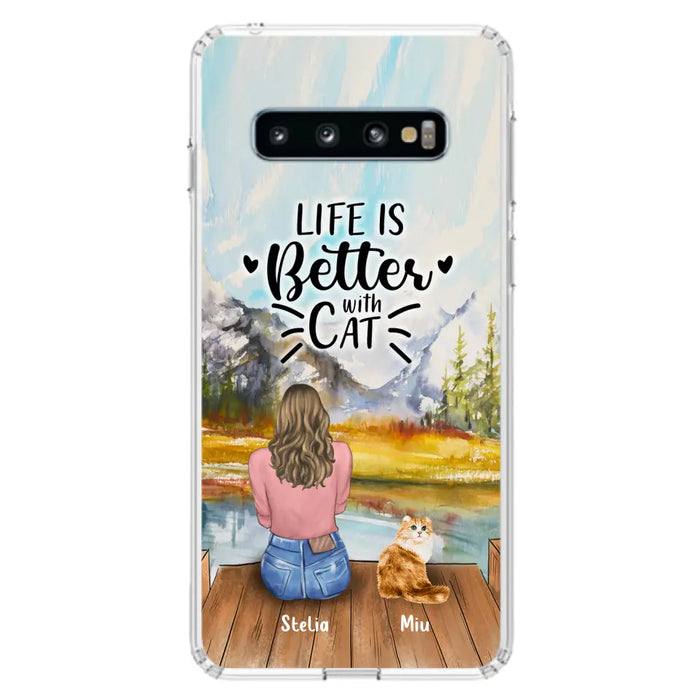 Custom Personalized Cat Mom Phone Case - Gifts For Cat Lovers With Upto 4 Cats - Home Is Where The Paws Are - Case For iPhone, Samsung And Xiaomi