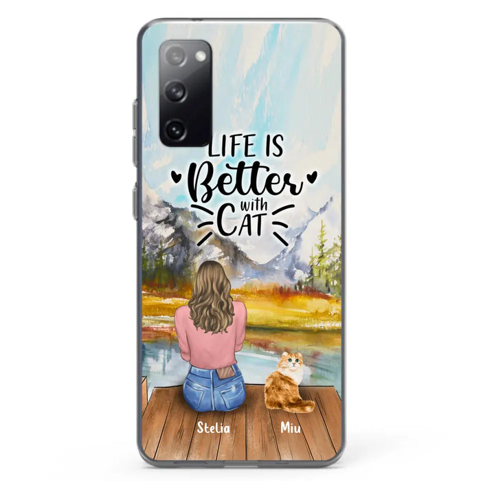 Custom Personalized Cat Mom Phone Case - Gifts For Cat Lovers With Upto 4 Cats - Home Is Where The Paws Are - Case For iPhone, Samsung And Xiaomi